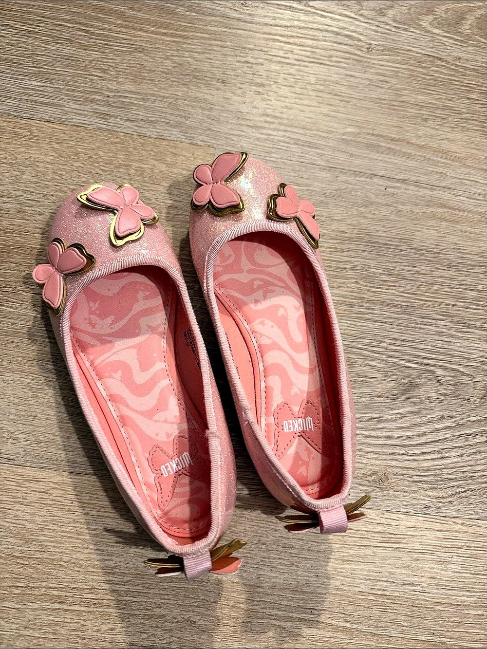 Glinda Pink Butterfly Ballet Flats Little Girls Size 1